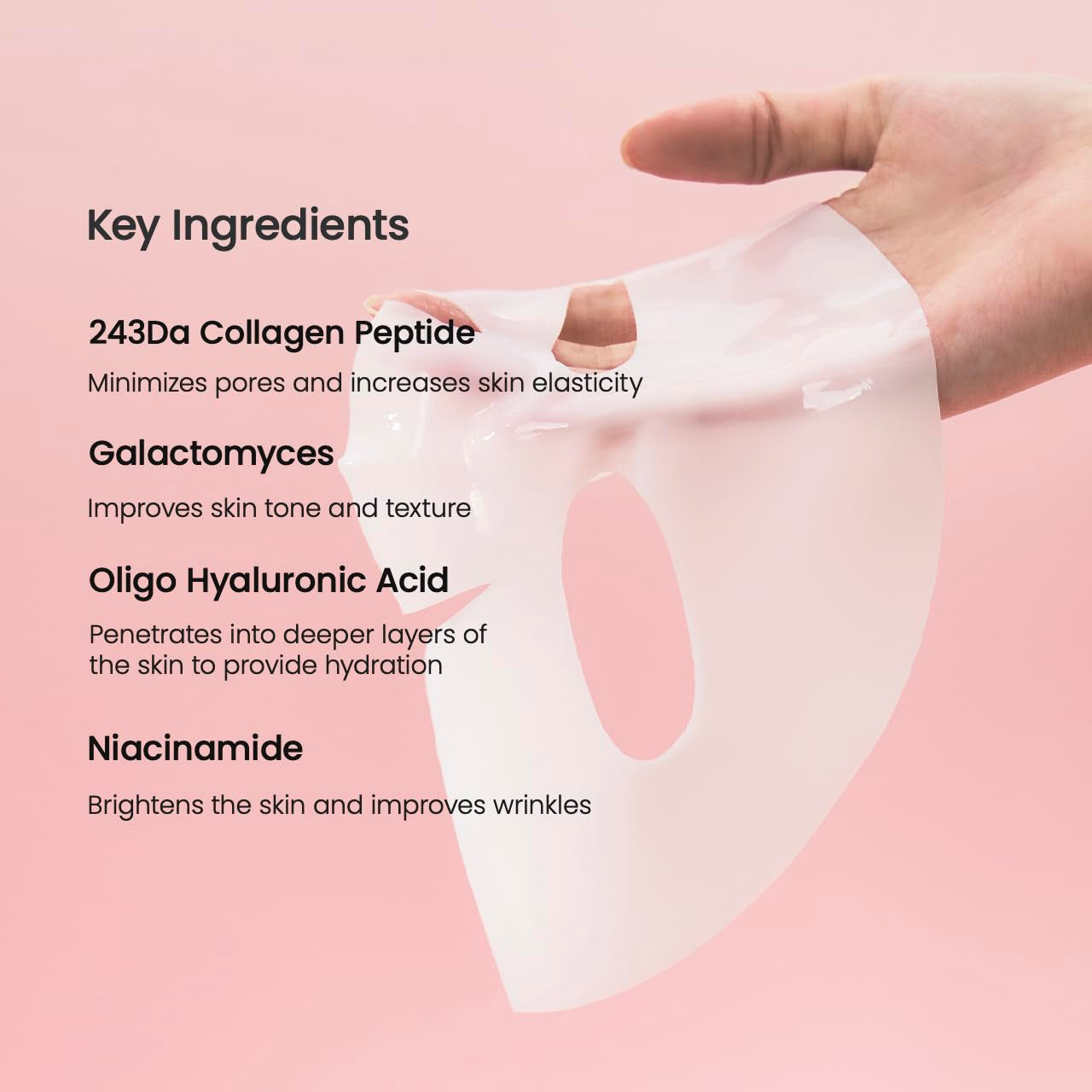 Bio-Collagen Real Deep Mask, Hydrating Overnight Hydrogel Mask, Pore Minimizing, Elasticity Improvement, 34G X4Ea