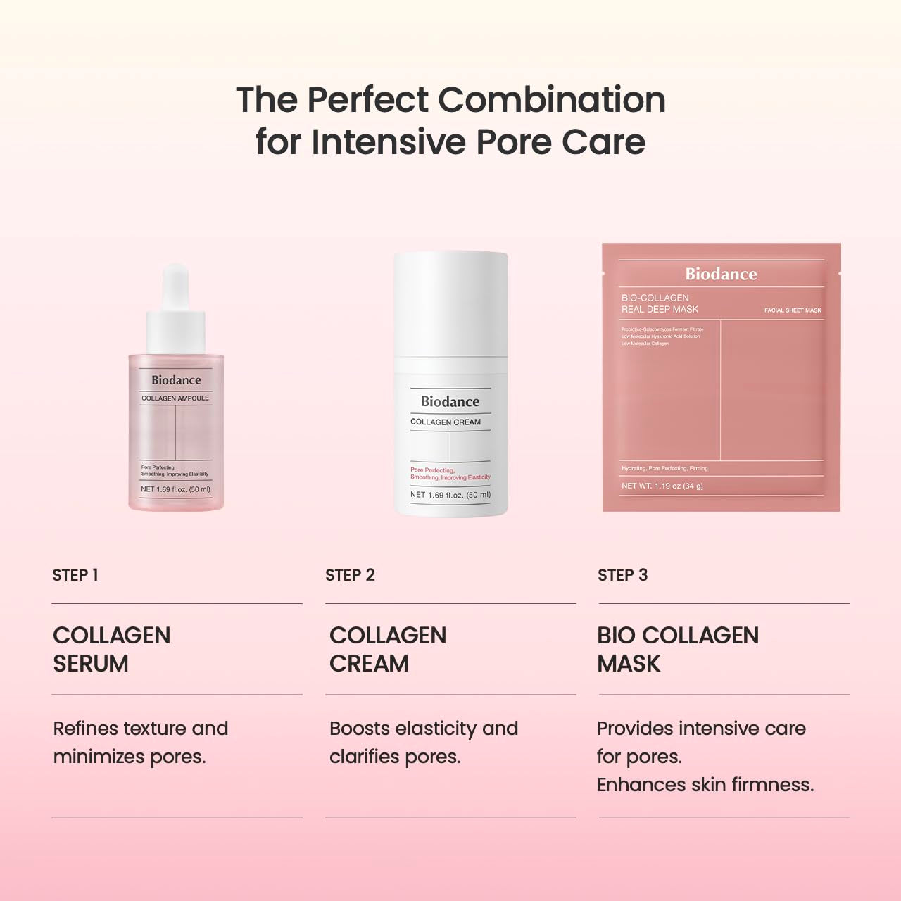 Bio-Collagen Real Deep Mask, Hydrating Overnight Hydrogel Mask, Pore Minimizing, Elasticity Improvement, 34G X4Ea